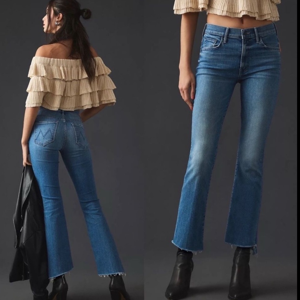 MOTHER The Insider Crop Step Fray Jeans 30